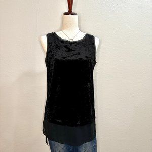 Simply Vera Velvet Sleeveless Top with Chiffon Bottom - Black